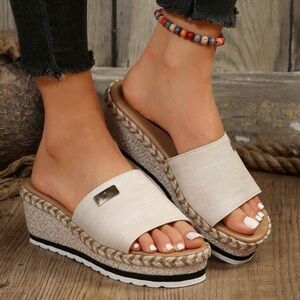 Women's mule sandals stiletto pointed toe with fabric strap, Size 40 - New